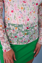 Load image into Gallery viewer, Kylie Lace Top- Spring Happy Blooms