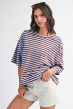 Load image into Gallery viewer, Oversized Strip Boyfriend Tee