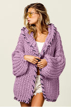 Load image into Gallery viewer, Stitch chunky hem edged sweater cardigan.