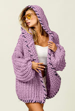 Load image into Gallery viewer, Stitch chunky hem edged sweater cardigan.