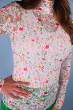 Load image into Gallery viewer, Kylie Lace Top- Spring Happy Blooms