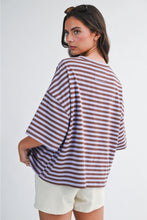 Load image into Gallery viewer, Oversized Strip Boyfriend Tee