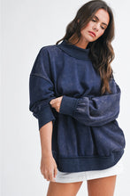 Load image into Gallery viewer, Oversized Mock Neck Washed Sweatshirt
