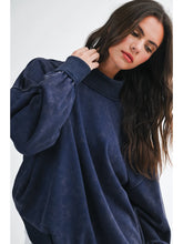 Load image into Gallery viewer, Oversized Mock Neck Washed Sweatshirt

