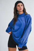 Load image into Gallery viewer, 9164HK Oversized Mock Neck Washed Sweatshirt
